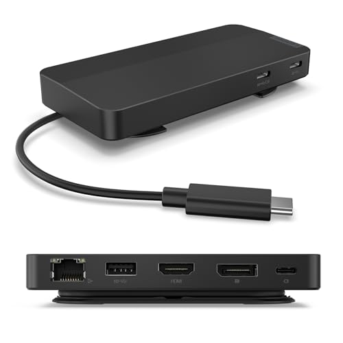 Lenovo USB-C 듀얼 디스플레이 여행용 도크 - 7 포트, 통합 케이블, 범용 호환성, 4K에서 디스플레이 2개 - 블랙 - style: USB 도크