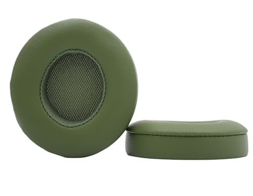 Headphone Replacement Ear Pad Cover Compatible with Beats by Dre Solo3 Solo2 Wired Wireless Headphones Protein Leather Memory Foam Headphone Cushion Ear Muffs-Military Green - color: military green