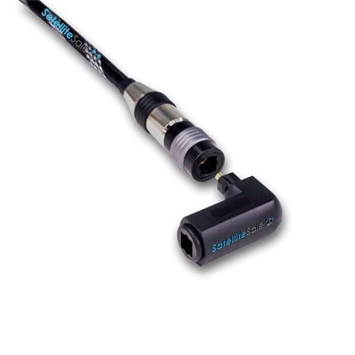 SatelliteSale Toslink Digital SPDIF Optical Male to Female Right Angle PVC Black Adapter - size: Coupler Male Female 90 degree