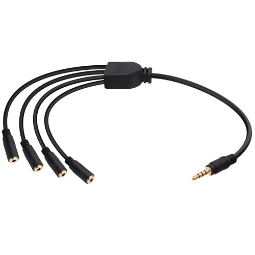 3.5mm Headphone Splitter 1 to 4 Audio Y Cable Adapter -30cm