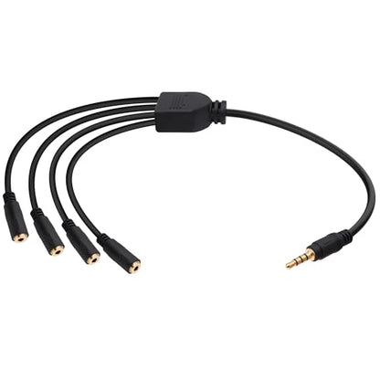 3.5mm Headphone Splitter 1 to 4 Audio Y Cable Adapter -30cm