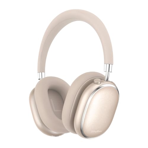 Srhythm NiceComfort 95 Adaptive Noise Cancelling Headphones Wireless | Bluetooth with Spatial Audio,Transparency,ENC,HD Sound,Low Latency for Gaming,Slim Headphones Lightweight - color: Champagne Gold