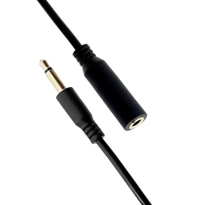 Seadream 3.5mm Coiled Audio Extension Mono Cable, 3.5mm 1/8" Male to Female TS Monaural Mini Mono Cable, Black, Spiral Aux Cord, Headphone Extender