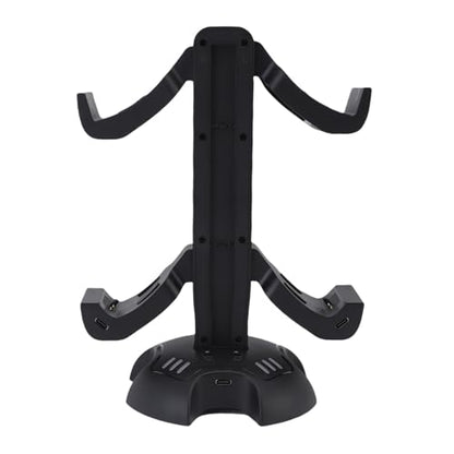 Gaming Headphone Stand with Controller Charger Holder, 2 Charging Docks RGB Light Modes, Earphone Hanger Accessories for Desktop, Headset Stand with USB Ports Fast Charging