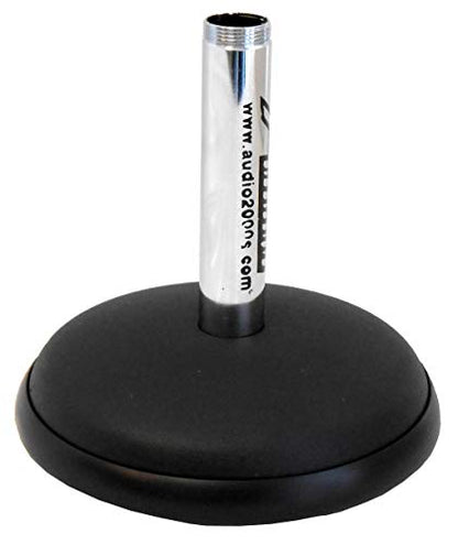 Audio2000'S AST421X2 2-Pack Desktop Microphone Stands with Chrome Plated Pole