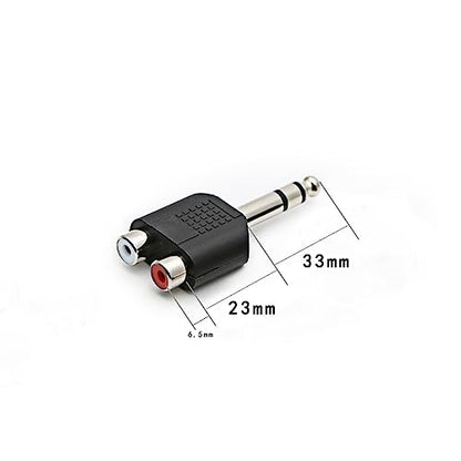 3pcs 1/4" 6.35mm/6.5mm Stereo Male to Dual RCA Female Adapter Stereo Male to Dual RCA Female Audio Adapter for Sound Equipment (Double Channel) - color: 2PCS 2RCA TO 6.35MM