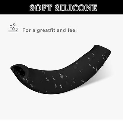 Aiivioll 3 Sets Replacement Ear Pads for Sony WH-CH710N Headphones, Protein Leather Earmuffs/Silicone Zipper Headband Protective Cover/Silicone Earpad Covers for WH-CH710N (Black) - color: Black-3 in 1
