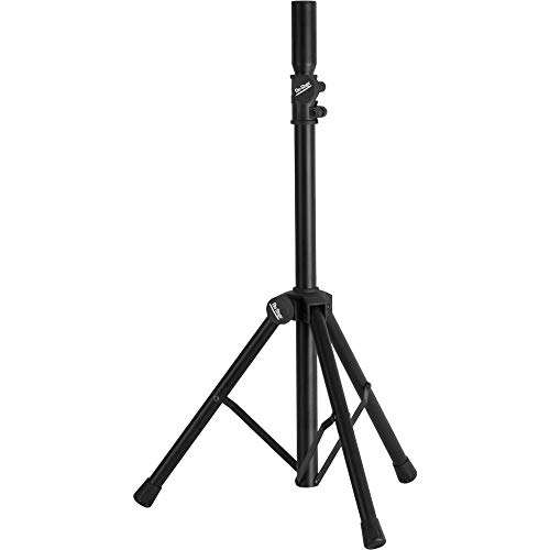 On-Stage SSAS7000B Mini Adjustable Speaker Stand (Folding, Portable, PA Loudspeaker Setup, Tripod Base, Nonslip Rubber Feet, Adjustable Height, 1 3/8″ Mounting Pole, 60 lb Capacity, Aluminum, Black)
