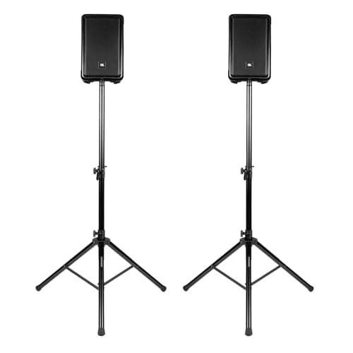 Gator Frameworks Rok-It Series Lightweight Aluminum Tripod Speaker Stand with Dual-Diameter 35mm to 38mm Pole, Supports up to 120 lbs (RI-SPKRSTD-100-AL) - style: Deluxe Set of (2) Stands