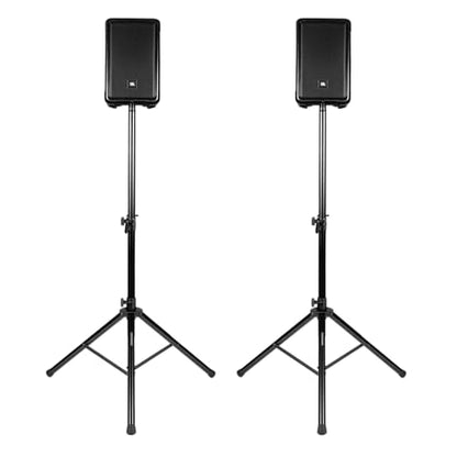 Gator Frameworks Rok-It Series Lightweight Aluminum Tripod Speaker Stand with Dual-Diameter 35mm to 38mm Pole, Supports up to 120 lbs (RI-SPKRSTD-100-AL) - style: Deluxe Set of (2) Stands