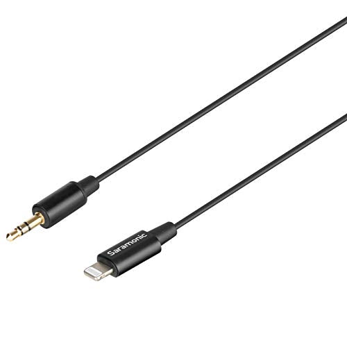 Saramonic 3.5mm TRS Male to Apple Lightning Connector Microphone & Audio Adapter Cable 9" (22.86cm) (SR-C2000), black