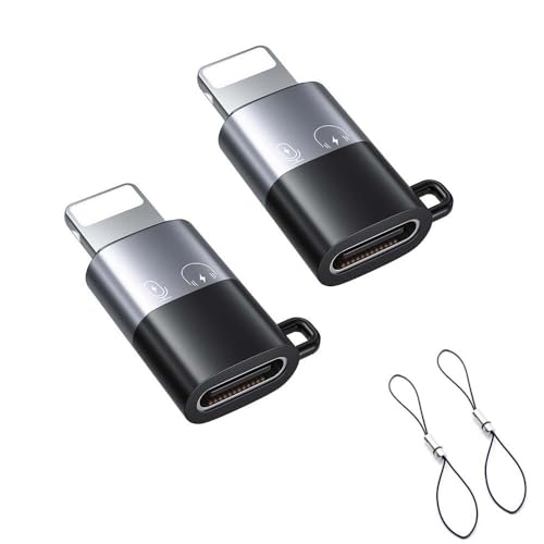 iMusk 2 Pack for DJI Mic Mini/DJI Mic 3 RX Phone Audio Adapters for iPhone 14 13 12 11 Connector with Two Lanyards