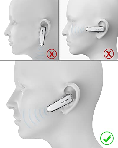 New Bee Bluetooth Earpiece V5.0 Wireless Handsfree Headset with Microphone 24 Hrs Driving Headset 60 Days Standby Time for iPhone Android Samsung Laptop Trucker Driver (White) - color: White
