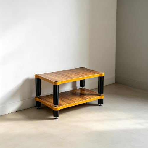 Audio Rack Shock Absorbing Foot Metal Bracket, Solid Wood Board Open Audio Equipment Stand, for Living Room Recording Studio Gaming Room Home Theater | 53*60cm/21*23.6in - size: 53*60cm/21*23.6in