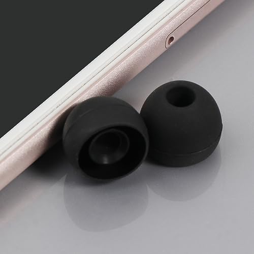 18Pcs Silicone Buds Ear Tips S/M/L Sizes Earbuds Soft Rubber Flexible Eartips Buds Wing Tips Fit in Case Buds, Black