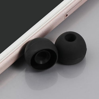 18Pcs Silicone Buds Ear Tips S/M/L Sizes Earbuds Soft Rubber Flexible Eartips Buds Wing Tips Fit in Case Buds, Black