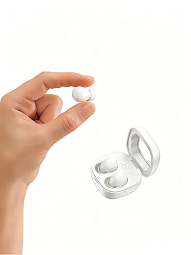 Ultra small mini earphones ，Mini Invisible Wireless Earbuds for Small Ear Canals, Low Profile Hidden Sleep Earbuds, IPX5 Waterproof Bluetooth Headphones for Work, Side Sleep & Daily Use (white) - color: White