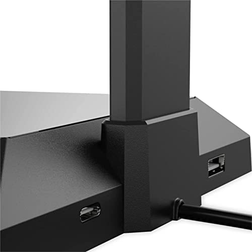 Headphone Stand Headset Stand Gaming Headphone Stand Wired Headset Desk Dual Hanger Base with Phone Holder 2 USB Port Headphone Stand for Desk