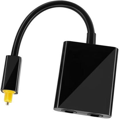 Digital Fiber Optic Adapter, Male to Female 1-Input 2-Output Audio Splitter Cable Converter, Toslink for DVD Players, Home Theater