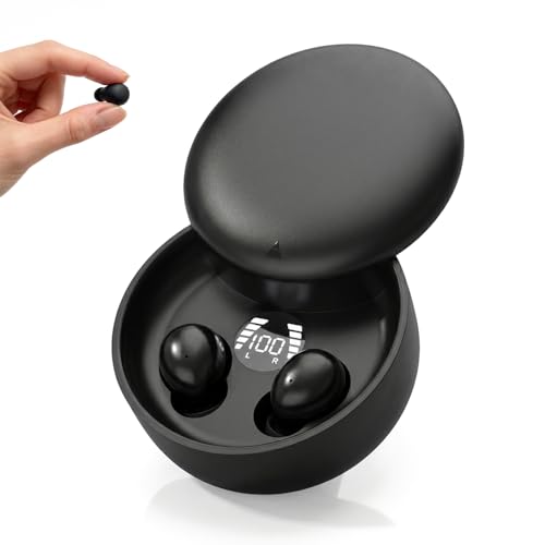 Yihou Small Mini Invisible Earbuds Wireless Bluetooth Hidden Headphones Discreet Tiny Earbuds for Work Smallest Low Profile Micro Sleep Earbud Invisible Ear Buds for Small Ear Canals Sleeping - color: Black