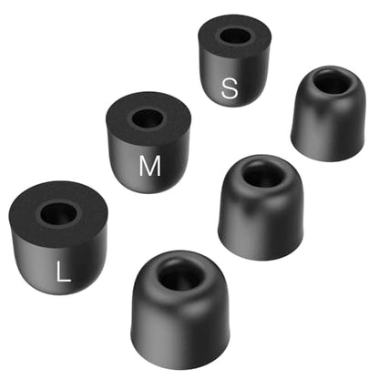 Replacement Memory Foam Eartips for Axil XCOR PRO/GS Extreme 2.0 | Ultra Soft & Durable Earbuds Ear Tips,Accessories,3 Pairs,Black