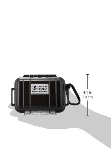 Pelican 1010 Micro Case (Black) | Watertight hard shell with rubber liner and lanyard for electronics, cameras and travel - color: Black, size: One Size