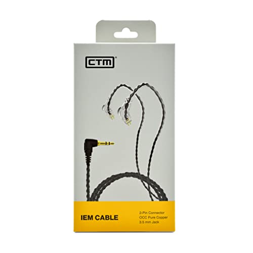 CTM Standard Black Cable, HiFi Audio 2 Pin Connector Standard 50' Inch Black Cable, HiFi Audio 2 Pin Connector - style: CTM Standard 50' Inch Black Cable, HiFi Audio 2 Pin Connector