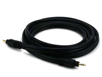 Monoprice Audio Cable - 6 Feet - Black | Premium 3.5mm Stereo Male to 3.5mm Stereo Male 22AWG, Gold Plated - size: 6 Feet