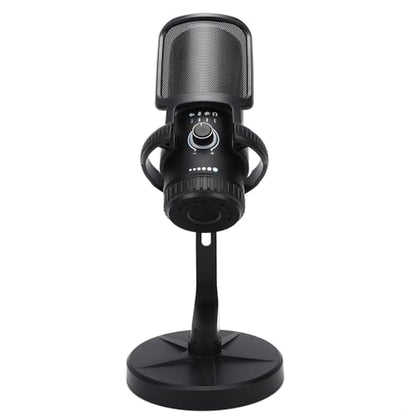 Docooler USB Condenser Dynamic Microphone with ENC Noise Reduction Quick Mute RGB Lighting Volume Gaming Microphone Control for Laptop Desktop PC Gaming Live Streaming Recording