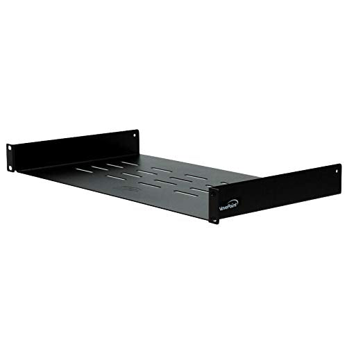 NavePoint Universal Rack Tray Vented Shelves 1U Black 10 Inches (250mm deep) No Lip - size: 10" Deep