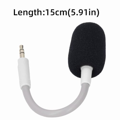 3.5mm Detachable Microphone Flexible Replacement Professional Boom Microphone for Barracuda X Gaming Headset(White) - color: White