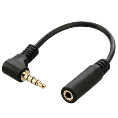 chenyang Headphone/Audio Extension Cable,4 Pole 3.5mm Male to 3.5mm Female Audio Stereo Headphone 90 Degree Angled Extension Cable 10cm - color: 4 Pole Audio/Microphone