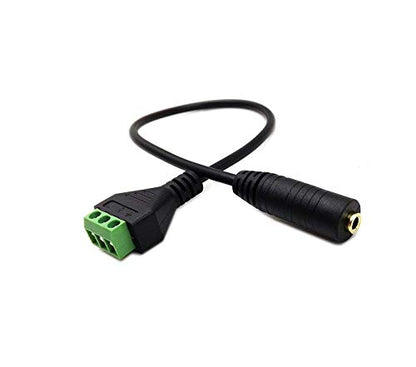 Gold Plated 3.5mm (1/8") 3 Pole Stereo TRS Audio Balanced Female Jack to AV 3 Pin Screw Video Balun Terminal Adapter Connector Cable 30cm/1FT (3.5mm F/3pin) - color: 3.5mm F/3pin