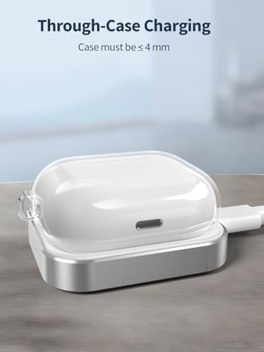 AirPods Pro Charger, Wireless Charging Station for AirPods Pro 3/ Pro 2/Pro, Wireless Charger for Airpods 4 (with Active Noise Cancellation)/ 3rd/ 2rd, White - color: Aluminum(White)-for AirPods