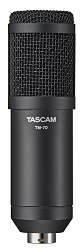Tascam Dynamic Microphone for Broadcast Microphone for Professional Podcasting and Live Streaming (TM-70), Black | For Broadcast Microphone for Professional Podcasting and Live Streaming (TM-70)
