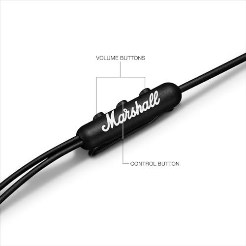 Marshall Mode USB-C 유선 이어버드 - 내장 마이크 | 맞춤형 핏 | 엉킴 방지 코드 | 다이나믹 드라이버 - 블랙