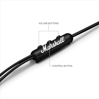 Marshall Mode USB-C 유선 이어버드 - 내장 마이크 | 맞춤형 핏 | 엉킴 방지 코드 | 다이나믹 드라이버 - 블랙