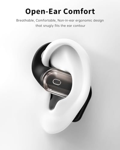 Open-Ear Headphones, Over Ear Earbuds with Ear Hooks, Wireless Earbuds Bluetooth 5.4 with Microphone, 60H Playtime, IPX7 Waterproof, Touch Control, Clear Calls for Running Workouts Sports | Wireless Earbuds Bluetooth 5.4 for Running, Rich Bass, Hi-Res Aud