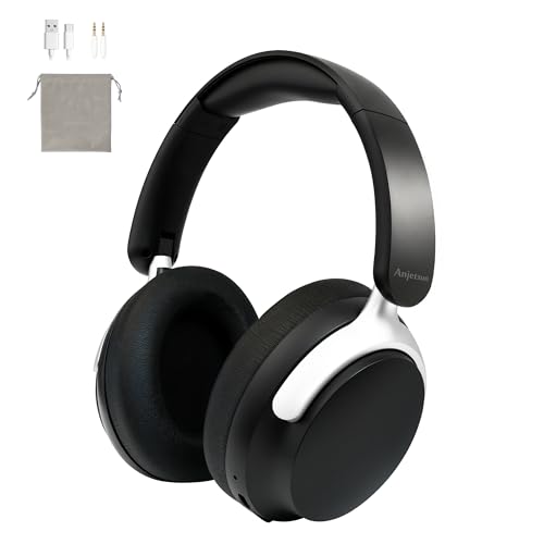 Wireless Headphones Over Ear with ANC, 80H Playtime, Fast Charge, Active Noise Cancelling & Transparency Mode, Comfortable Wireless Headphones for Work & Travel, Foldable Design Black