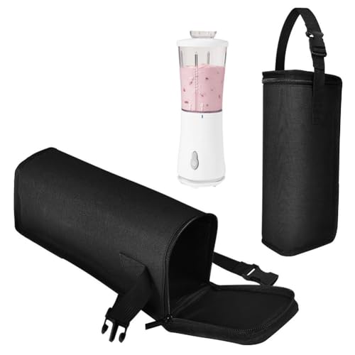 Nylon Storage Bag for Beach Portable Mixer, Splash-Proof Protective Case with Handle, for Compact Travel Pouch for Small Blenders 12.5x4.7x3.9 Inch, Black