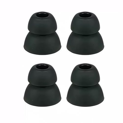 Replacement Silicone Eartips, Double Flange, 10-Pack, Compatible with Powerbeats2, Powerbeats3, Black