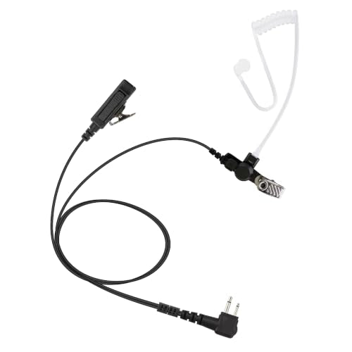 BCT22-M1 2-Wire Surveillance Acoustic Tube Earpiece with PTT Mic Compatible with Motorola CP200D CP100D R2 DEP450 BPR40D CP200 CP185 BPR40 Yaesu FT-65 FT-25 FT-4X/V XiR P3688 - size: 1 Piece