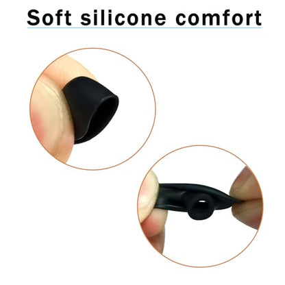 Universal Oval Silicone Ear Tips/Earbuds Tips Replacement for 4.0-7mm LMS | 6 Pairs Rubber Tips Secure Fit & Noise Isolation, Black - color: Oval-Black
