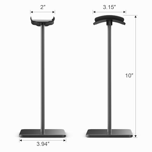 Headphone Stand for Desk - Headset Stand (Black) | headphone holder with Aluminum Hanger, headphone holder for AirPods Max, Sony, Bose, Beats and More - color: Black