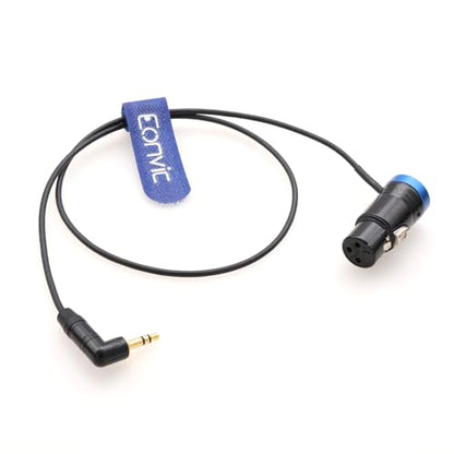 Audio Cable Low-Profile XLR 3 Pin Female Right Angle for BOYA Microphone to 3.5mm Mini Jack for Red Komodo DSMC2 Epic/Scalet Camera (Blue) - color: Blue