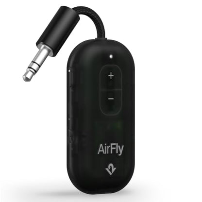 Twelve South AirFly Pro 2, Bluetooth Adapter, Pair 2 AirPods, Black Ice | Pair 2 AirPods or Wireless Headphones – 3.5mm AUX Bluetooth Transmitter and Receiver for Cars, Boats, Treadmills, TVs & More - color: Black Ice, style: AirFly Pro 2