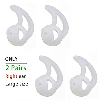 Silicone Fin Ear Mold for Two Way Radio Earpiece Replacement Acoustic Tube | 2 Pairs Large Right Ear, Stabilizer Ear Mold, Fits Acoustic Coil Tube, Two-Way Radio, Police & Surveillance Earpieces - size: Fin Large-Right Ear