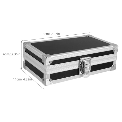 Lockable Equipment Storage Case: 7'' Aluminum Hard Shell Briefcase with Pre-Diced Protective Foam - Carrying Case for Wireless Mic Setups Camera Gear - color: Black
