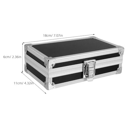 Lockable Equipment Storage Case: 7'' Aluminum Hard Shell Briefcase with Pre-Diced Protective Foam - Carrying Case for Wireless Mic Setups Camera Gear - color: Black