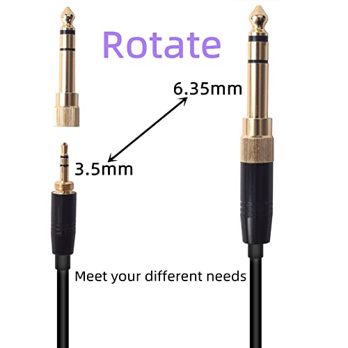 Aquelo Replacement Audio Cable Cord Compatible with Beyerdynamic DT 990 Pro, DT 770 Pro X, for AKG Q701, K712, K240, K240S, K240 MK II, K271, K241 Headphones Aux Cable with 6.35mm Adapter